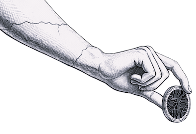 une main tenant un token